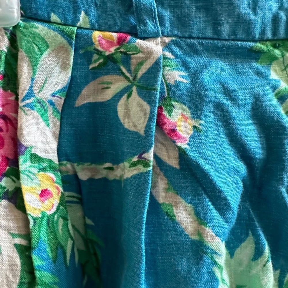 Lauren Ralph Lauren vintage linen floral shorts 8 coastal grandma - Picture 5 of 9